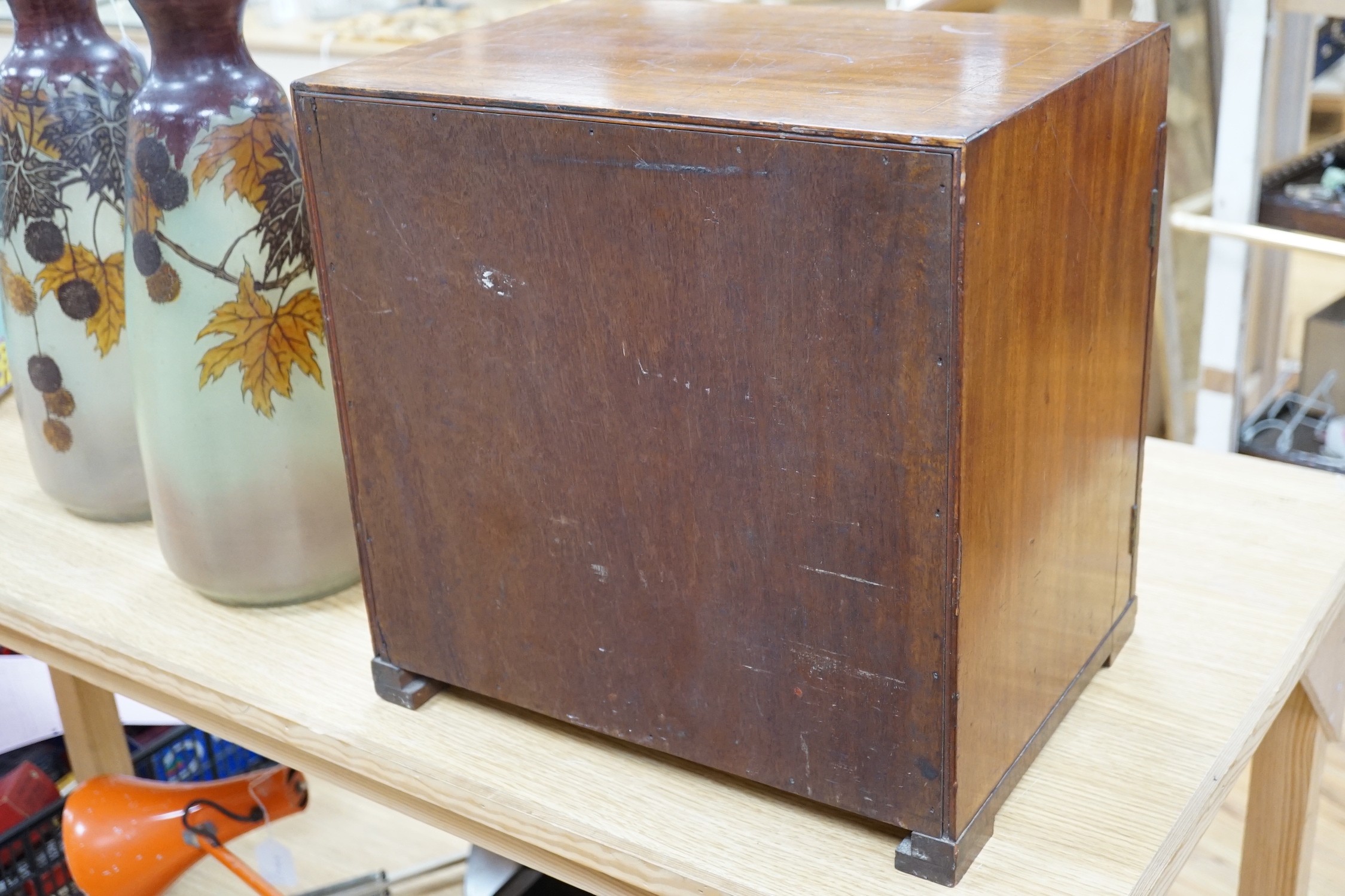 A 19th century inlaid mahogany six drawer collector’s cabinet, 38.5cms wide x 37.5cms high
